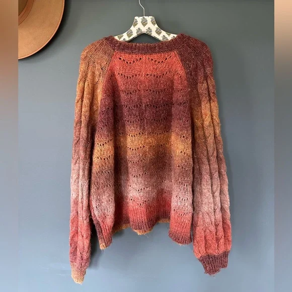 Target :: Knox Rose Sweater Rust Red Marled Knit Crewneck Wool Blend Sz XXL - Picture 7 of 12